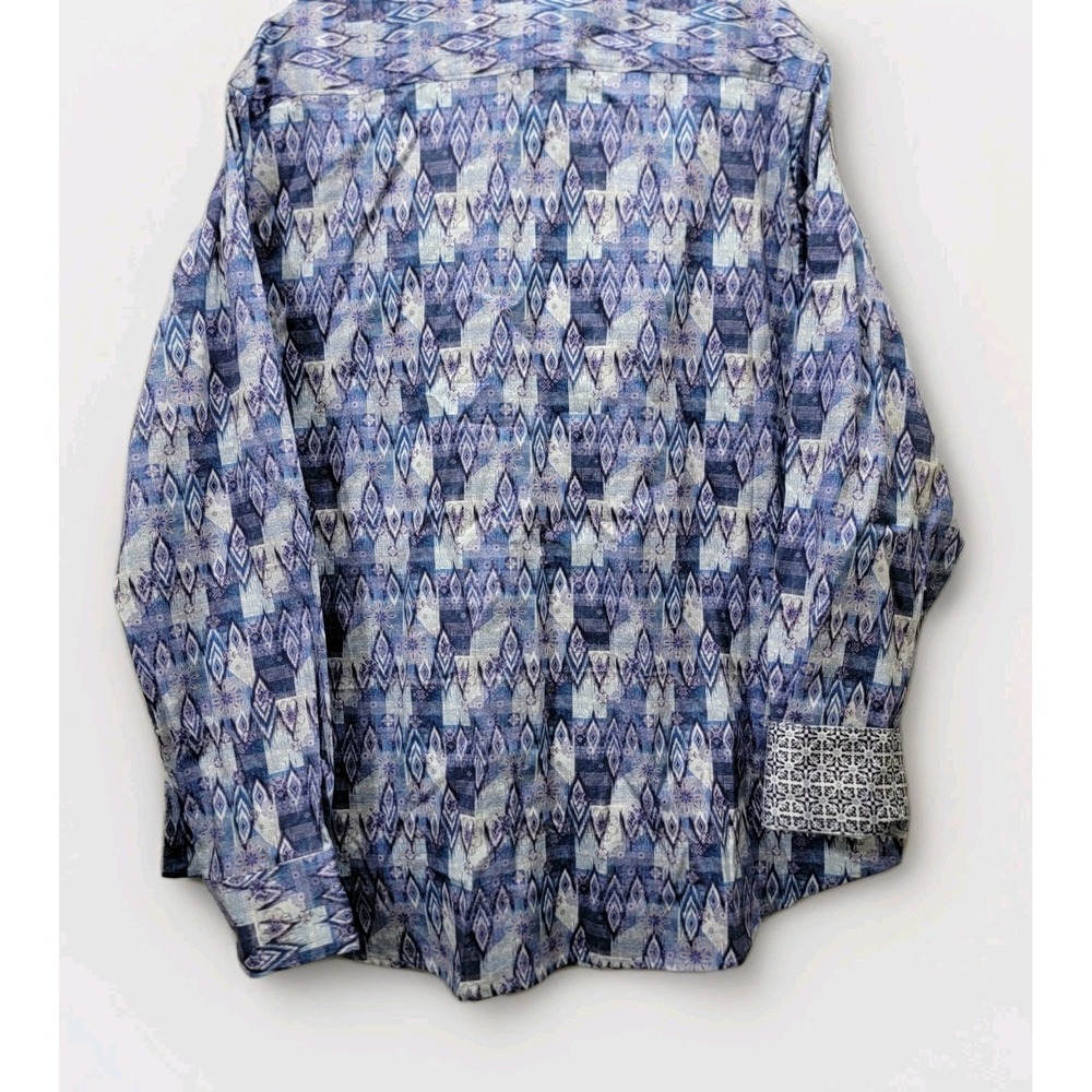 NWT $198 Robert Graham OAKLEY Geometric L/S Shirt Mens 3XL Flip Cuff Resort Wear - Picture 9 of 10